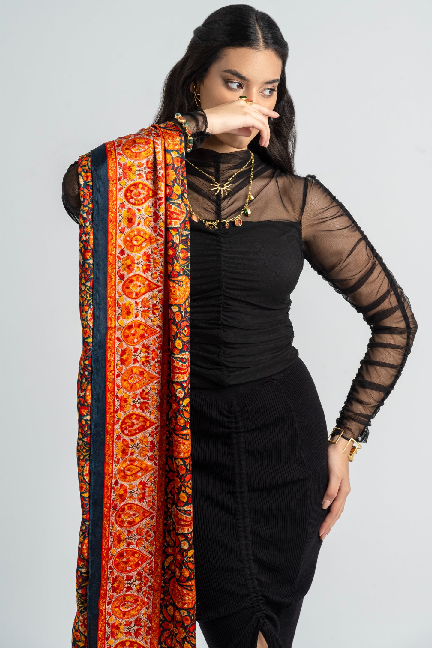 Kashmir - Silky Red Shawl
